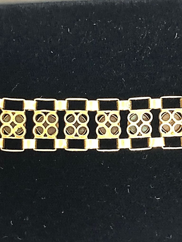 Pulseira com pedras artificiais brancas e naturais turquesas azuis - Image 4